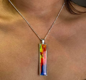 Acrylic skin pendant with necklace